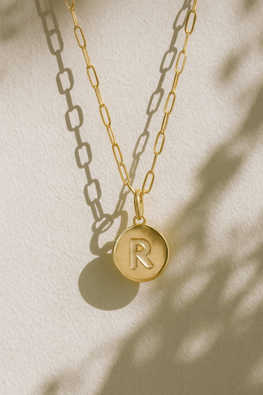 Initial Disc Pendant Necklace