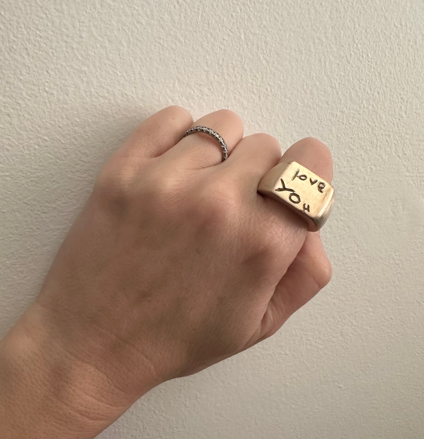 Love Note Square Signet Ring