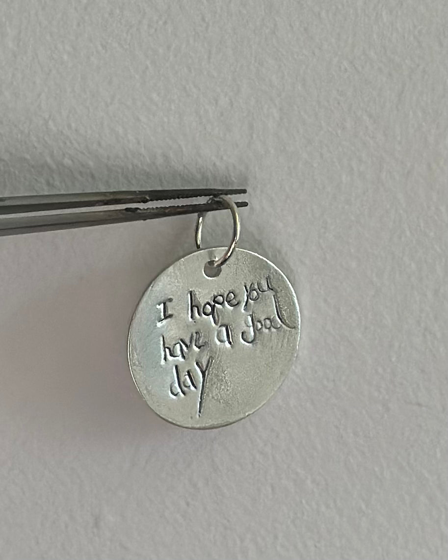 Love Note Round Silver - Custom Made and Made to Order